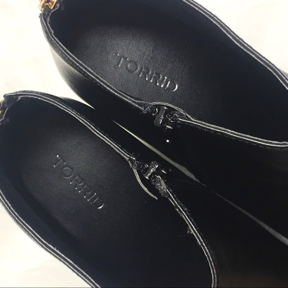 Torrid Black Peep-Toe Wedge Booties - Picture 3 of 8